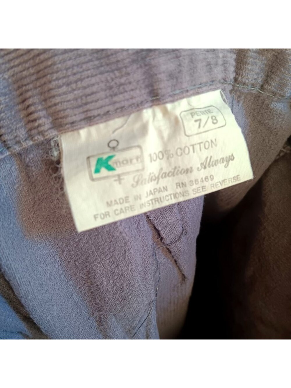 True Vintage Corduroy Pants K-mart Petite 7/8 25x29 Womens High Waist Gray 1980'